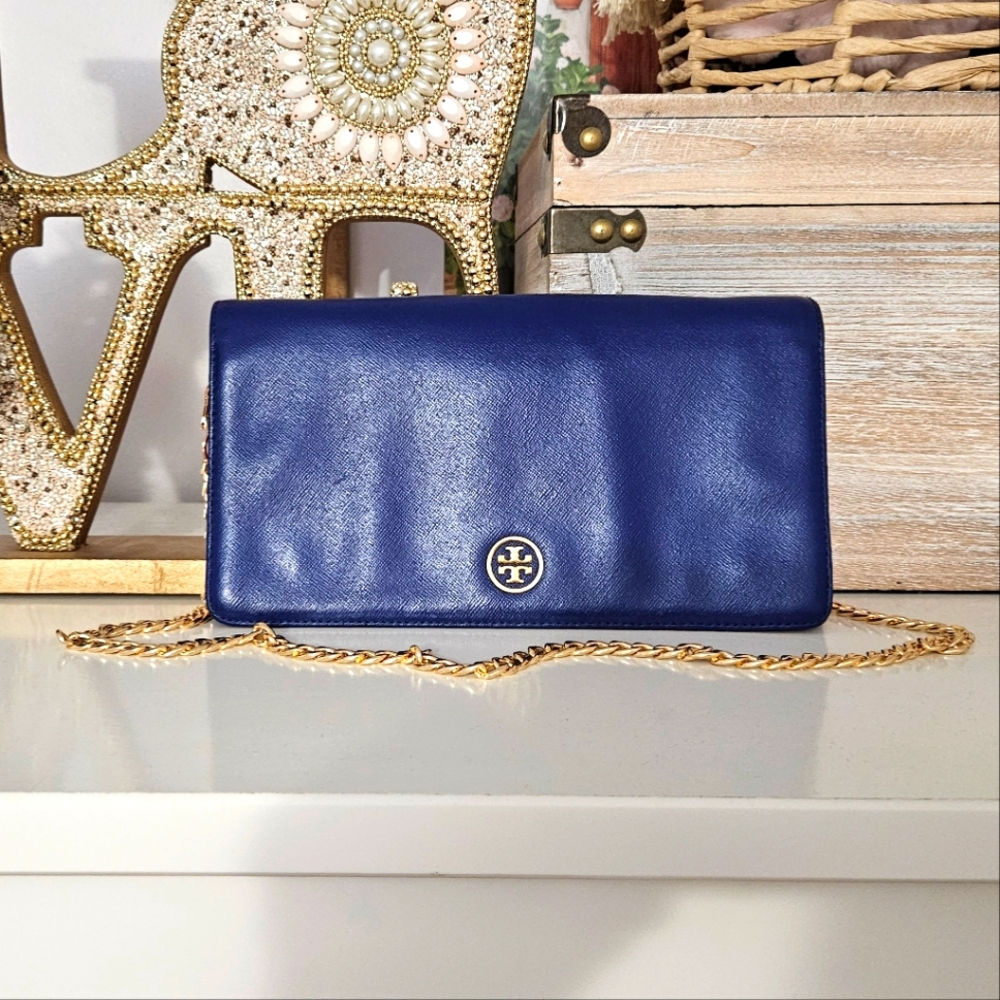 EUC RARE Tory Burch Clutch w/unbranded chain